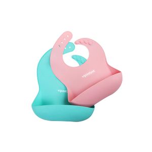 vipinfant impermeable de silicona babero, se limpia fácilmente, suave baberos de bebé de mantener las manchas Off, juego de 2 colores (azul y rosa)