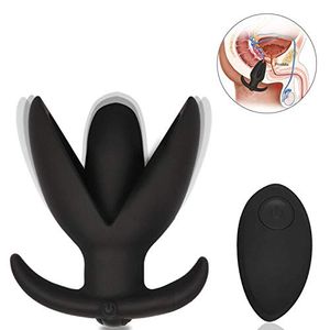 FST - Enchufe de anclaje de cenizas vibrante de 10 velocidades con mando a distancia inalámbrico, dilatador anal extensible acampanado para adultos
