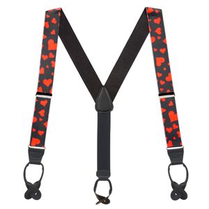 SuspenderStore Men's Hearts Suspenders - BUTTON