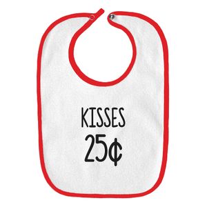 Besos 25 Centavos de dólar Funny parodia Infant bebé babero, talla única , Cherry Red