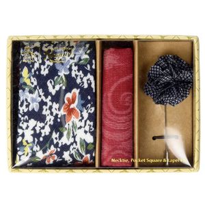 Original Penguin Men's Sommers 3-Piece Floral Tie, Pocket Square & Lapel Pin Box