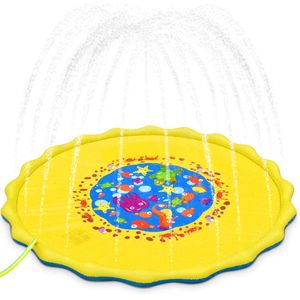 Christoy - Esterilla de agua para uso al aire libre con aspersor de 68 pulgadas y piscina para aprender a los niños, juguetes de agua inflables para n