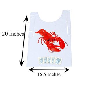 Lobster Bib & Wet Wipe Bundle- 25 baberos desechables y toallas húmedas para crawfish boil, pescado marino, o fiesta en casa