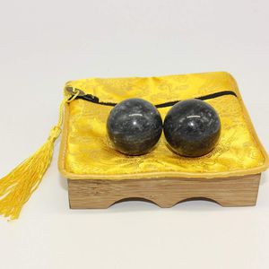 Uno pares 35 mm chino Ejercicio Bolas Baoding Bolas Gris Oscuro Salud Natural Jade Chino estrés bola de mármol BS004