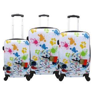 Chariot Doggie 3-Piece Expandable Hardside Spinner Luggage Set-Paint