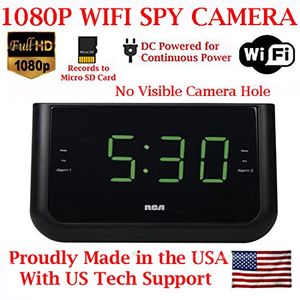 secureguard 1080P HD WIFI IP Cámara inalámbrica oculta en Radio Reloj cámara espía de seguridad con tarjeta SD de 16 GB incluido (100% secreta/no es e
