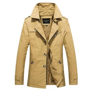 D.B.M - Abrigo de invierno para hombre, de terciopelo fino, de media longitud, con emuletos, trinchado