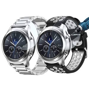 Valkit Compatible Gear S3 Frontier/Classic Bands, 22mm Stainless Steel Solid Wrist Band+Soft Silicone Breathable Sport Strap+Screen Protector Replacem