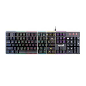 Teclado RGB LED retroiluminado PC Gaming Teclado, Teclado Mecánico Sentir K509 DYAUS por Redragon 7 Colores Retroiluminación Borde y Teclas 104 Teclas