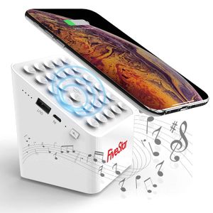Five Star Wireless TWS Bluetooth Speaker 3-in-1 Portable Bluetooth Speaker with Osculum Phone Holder White with Android S8/S8plus S7, S7 Edge, X/XS/8/