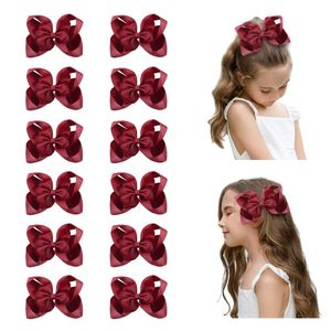 DEEKA - 12 pinzas de cocodrilo para el pelo hechas a mano de grogrén de 6 pulgadas, accesorios para el pelo para niñas pequeñas