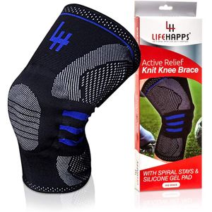 Lifehapps - Rodillera de alivio activo con estabilizadores laterales para dolor de articulaciones de artritis, lágrimas de menisco, ACL, lesiones de M