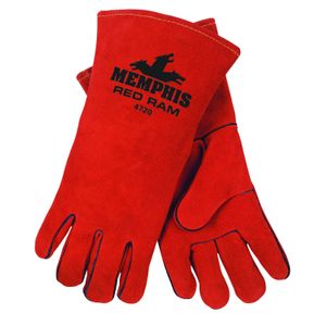 MCR Safety 4720 - Guantes de soldadura de piel de vaca para hombre con ala, 13.0 in, talla XL, color rojo