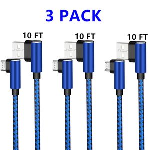 Cable Micro USB 2.0 para Android, DECVO en ángulo recto, cable de carga rápida de 90 grados, reversible, doble cara, micro conector trenzado, compatib