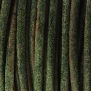 1 mm Indian piel Redondo Encaje para manualidades y bisutería Cord 25 yards Distressed Verde Oscuro 1 mm de grosor