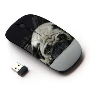 koolmouse [óptico 2.4 G mouse inalámbrico] [diseño de carlino pequeñas Shorthair Big Brown Eyes]