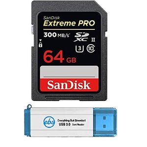 SanDisk SD Extreme Pro Tarjeta de memoria UHS-II Funciona con Fujifilm X-T3, X-T2, X-T1 cámara sin espejo 300 MB/s 4K V30 (SDSDXPK) Plus (1) Todo meno