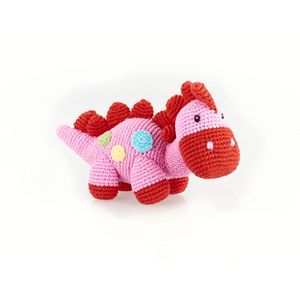 Pebble - Sonajero de comercio justo de algodón, hecho a mano, color rosa