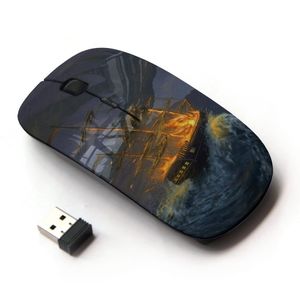 koolmouse [ratón inalámbrico óptico 2.4 G] [buque Storm pirata Mar Olas Noche Pintura]
