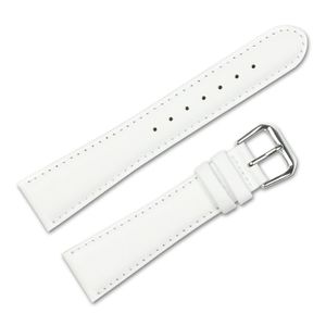 Piel suave Watchband Color Blanco 16 mm Watch Band – por DeBeer