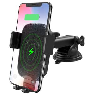 Soporte de cargador inalámbrico para coche Squish Qi Fast para salpicadero de coche/parabrisas, abrazadera automática para iPhone XS Max/XS/XR/X/8Plus