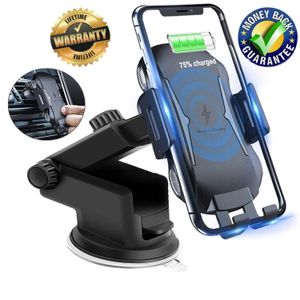 HapGo Automatic Clamping Wireless Car Charger Mount, 10W/7.5W Qi Fast Charging Car Phone Holder,Windshield Dashboard Air Vent Compatible with iPhone X