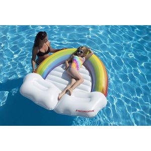 Swimline Rainbow isla piscina inflable de juguete, color blanco