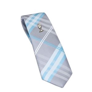 Boys First Communion Tie and Chalice Tie Pin in Silver-Tone, 45-inch