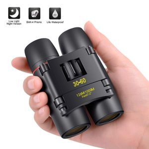 30x60 Compact Binoculars, Small Folding Binoculars with Night Vision, Large Eyepiece Easy Focus for Kids Adults Bird Watching Travel Hunting Concerts