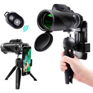 Monocular Telescope,12x50 High Power Waterproof Monocular Scope with Phone Mount & Tripod Monocular Compact Fogproof Shockproof Scope FMC BAK4 Prism D