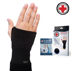 Doctor Developed - Muñequera de cobre con infusión, soporte de muñeca, muñequera, manga de compresión de muñeca [individual] y manual de médico escrit