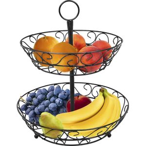 Soporte para canastilla de fruta para encimera y soporte de cuenco decorativo Sorbus® de dos niveles, perfecto para frutas, verduras, bocadillos, artí
