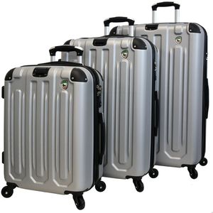 Mia Toro Regale Composite Hardside Spinner (3 piezas), color blanco, talla única, gris), M1007-03PC-GRY