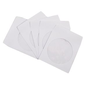 1000 Pack maxtek Premium Papel Grueso Color Blanco CD mangas sobre con ventana cortada y solapa, 100 g pesado. Mayorista directa.