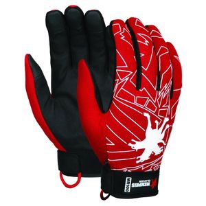 MCR Safety mr100 m Memphis multi-tarea Style Guantes con palma de piel sintético negro de una sola capa de los hombres, rojo, Medio, 1-Pair