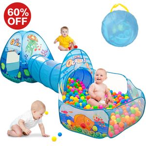 Sunba Youth - Tienda de campaña para niños con túnel, casa de juegos para niños y niñas, interior y exterior (bolas no incluidas)