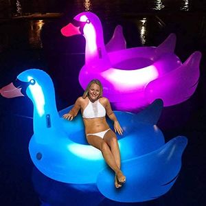 Swimline gigante LED Light-up cisne piscina flotador, Paquete de 2