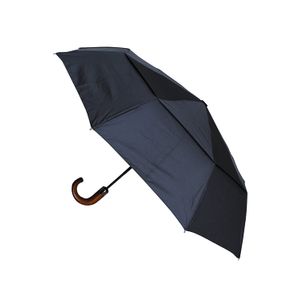 Collar y cufs LONDON – Marco resistente reforzado a prueba de viento con paraguas de fibra de vidrio – mango de gancho de madera maciza – toldo ventil