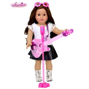 Sophia's Rock 'n Roll Play Set para muñecas, rosa | Muñeca Guitarra, Micrófono y Gafas de sol Rockstar para muñecas de 18 pulgadas