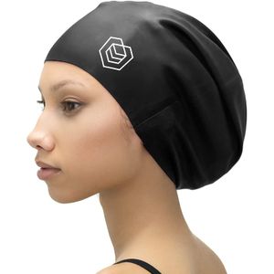 Gorro de natación extragrande de Soul Cap XL, diseñado para pelo largo, rastas, tejidos, extensiones de pelo, trenzas, rizos y afros, silicona para mu