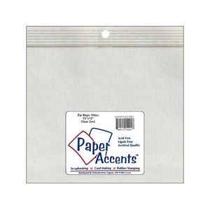 Accent diseño papel Acentos adpzip1313 – Bolsa de cierre 100,2 13 x 13" 100 Pieza 2 ml), transparente