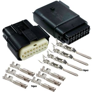 Molex - Conectores de cable de 16 pines, impermeables, color negro, kit sellado, MX150