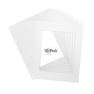 Mat Junta Center, foto en blanco Paquete de 10 Premier acid-free 16 x 20 precortado esteras para 11 x 14 fotos