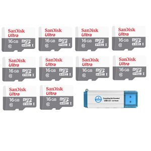 SanDisk Ultra SDSQUNS-016G-GN3MN - Tarjeta microSDHC de 80 MB/s UHS-I Clase 10, 16 GB (10 unidades)