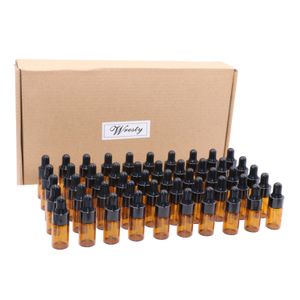 wresty ámbar de 0.1 fl oz Mini botellas de gotero de vidrio 50 paquetes recargable botellas de aceite esencial Perfume líquidos cosméticos muestra bot