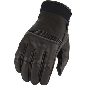 Milwaukee piel de los hombres de piel Guantes de equitación con material elástico Knuckles (,), S, Negro