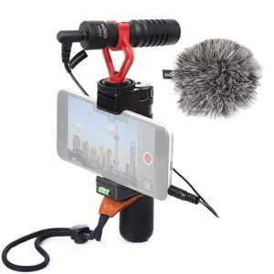 Movo Smartphone Video Rig con Micrófono de escopeta, Mango de agarre, Correa de muñeca para iPhone 5, 5C, 5S, 6, 6S, 7, 8, X, XS, XS Max, Samsung Gala