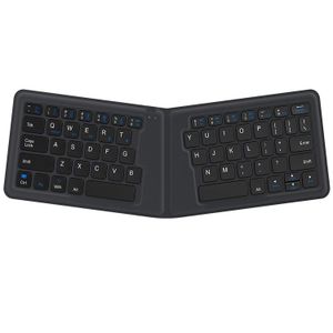 iClever teclado inalámbrico plegable diseñado para escribir mejor. Teclado Bluetooth ultradelgado recargable para tablets y smartphones Windows, iOS,