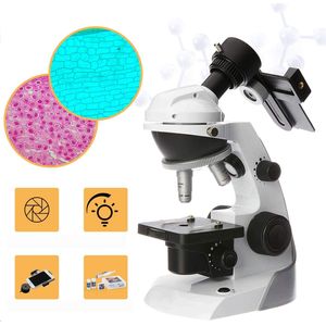 Microscopio monocular compuesto de SWIFT 60X-200X, Microscopios para niños STEM Kit con 42 accesorios incluyendo adaptador para smartphone, 10 piezas