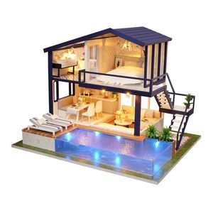UniHobby Kit de casa de muñecas en miniatura para bricolaje con muebles de madera, juguete para casa de regalo